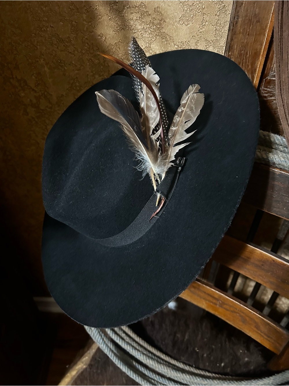 Charlie 1 Horse Black Felt Wide-Brim Hat